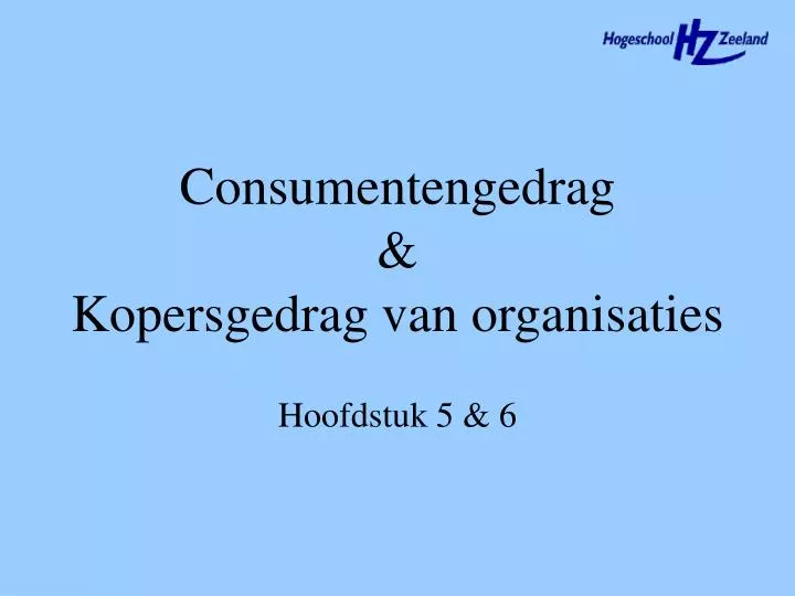 consumentengedrag kopersgedrag van organisaties