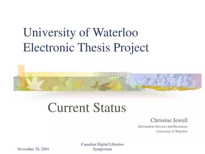 university of waterloo electronic thesis project