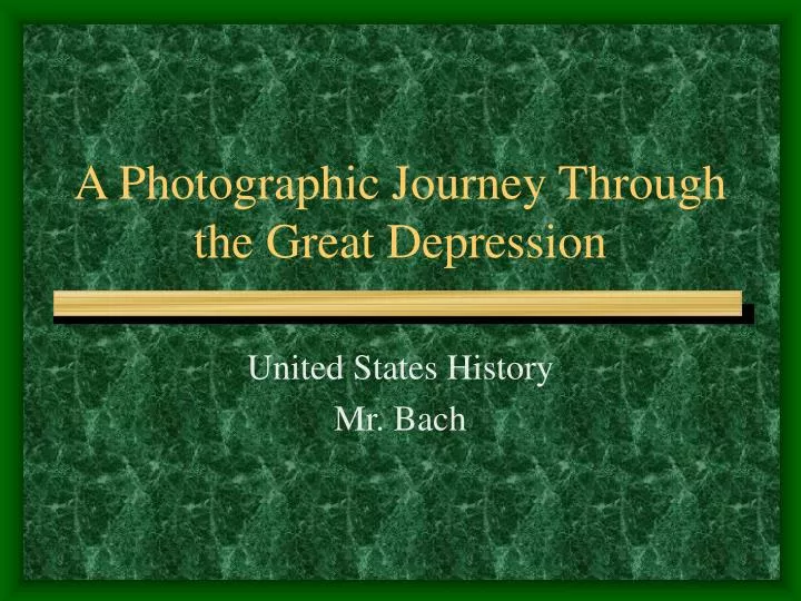 a photographic journey through the great depression