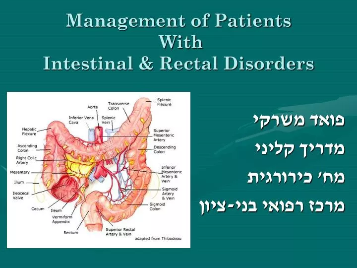 management of patients with intestinal rectal disorders