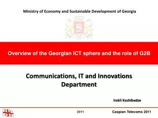 Overview of the Georgian ICT sphere and the role of G2B