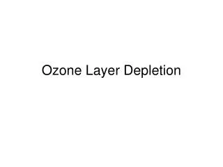 ozone layer depletion