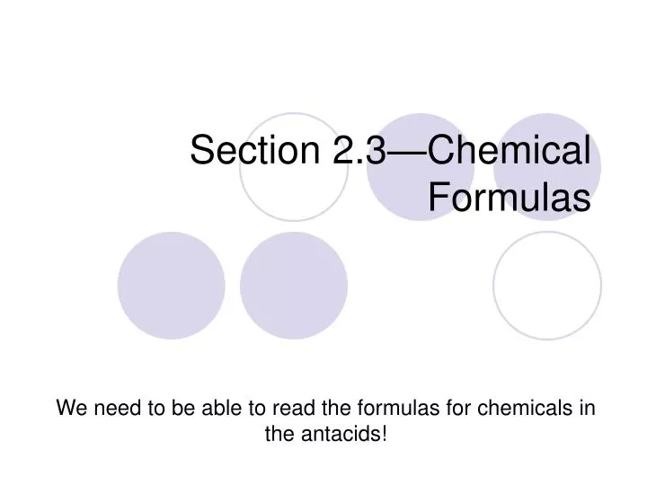 section 2 3 chemical formulas