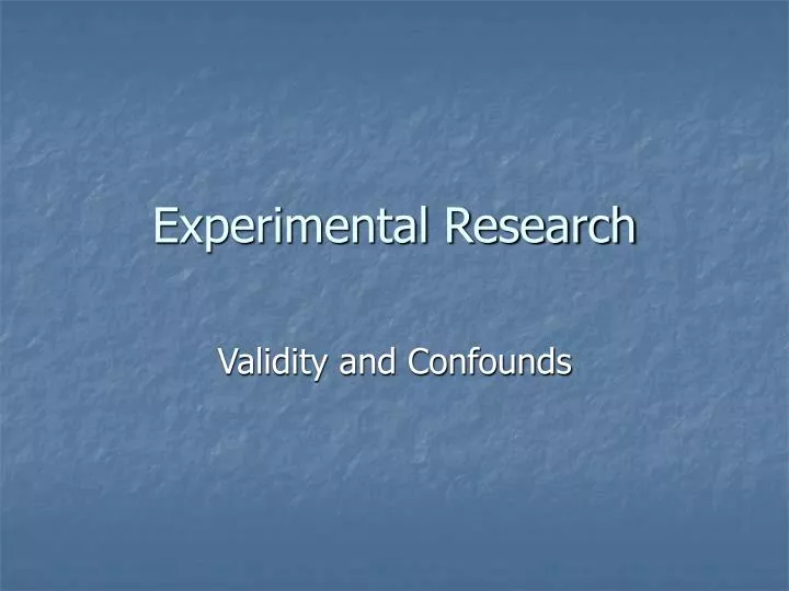 experimental research