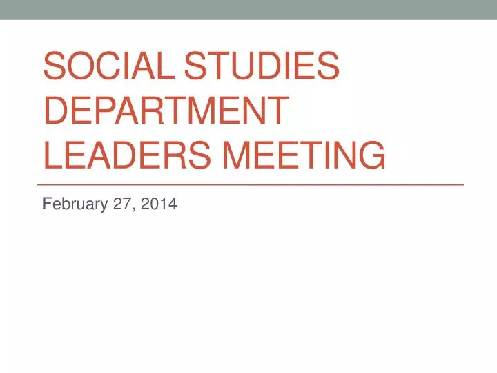 social studies department leaders meeting