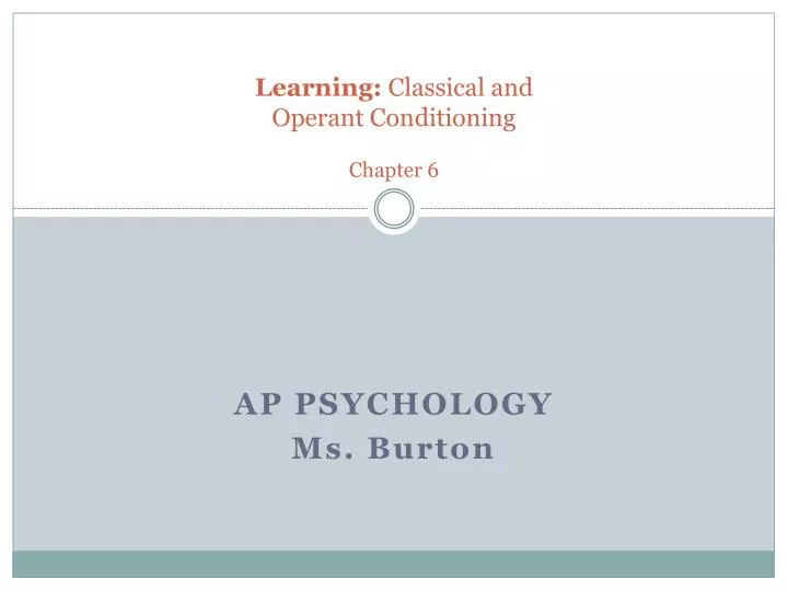 learning classical and operant conditioning chapter 6