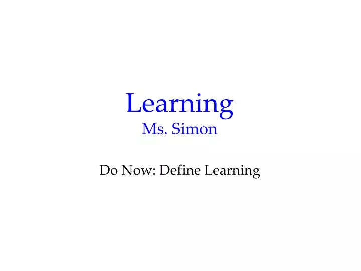 learning ms simon
