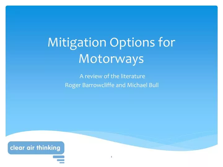 mitigation options for motorways
