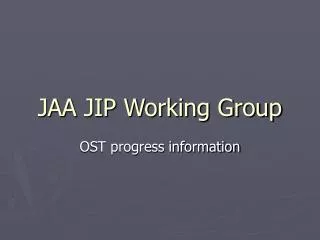 JAA JIP Working Group