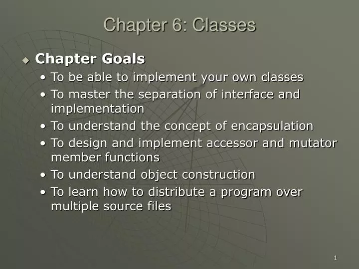 chapter 6 classes