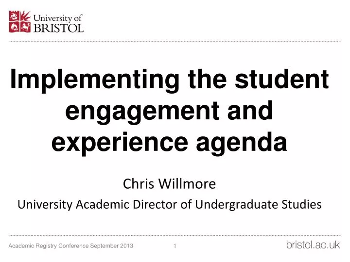 implementing the student engagement and experience agenda