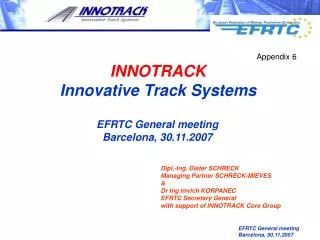 EFRTC General meeting Barcelona, 30.11.2007