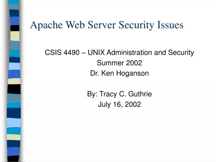 apache web server security issues