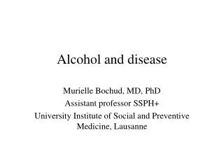 Alcohol and disease