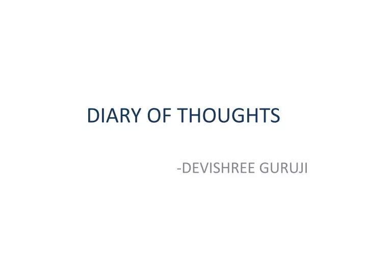 diary of thoughts