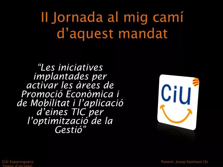 ii jornada al mig cam d aquest mandat