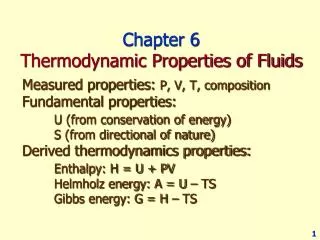 Chapter 6 Thermodynamic Properties of Fluids