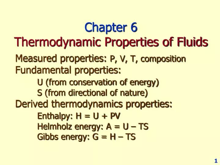 chapter 6 thermodynamic properties of fluids