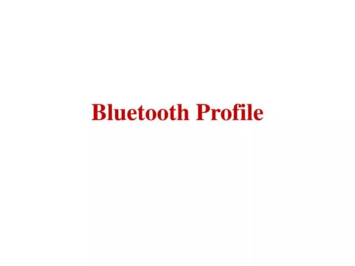 bluetooth profile