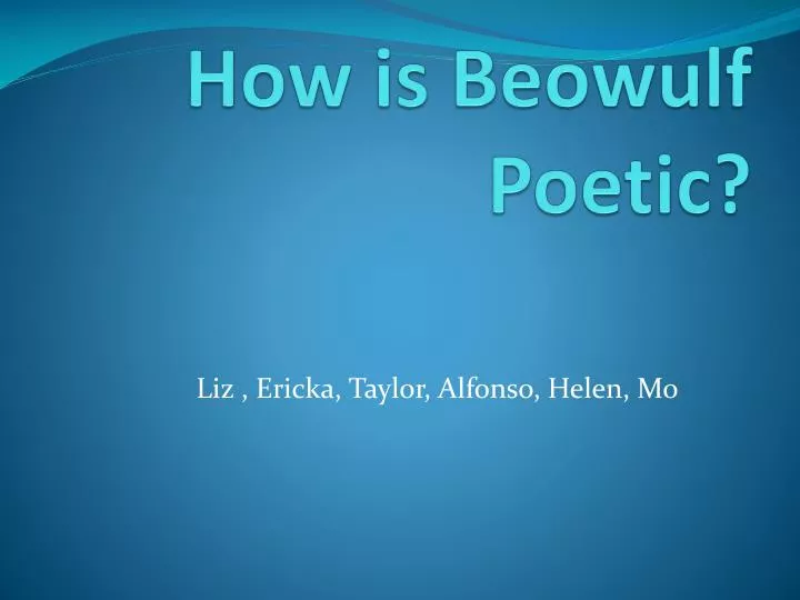 how is beowulf poetic