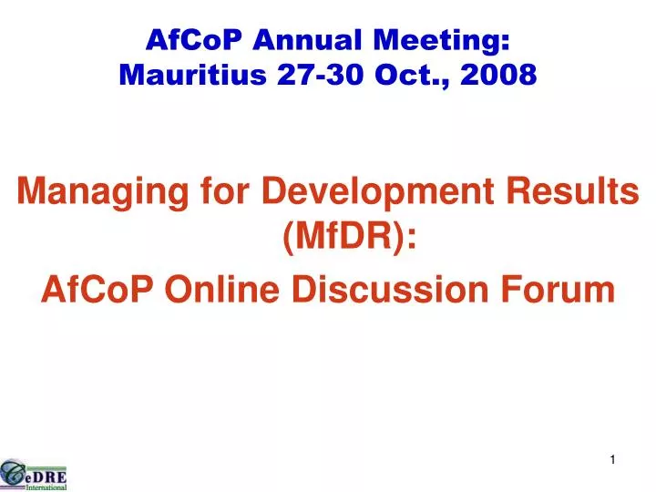 afcop annual meeting mauritius 27 30 oct 2008