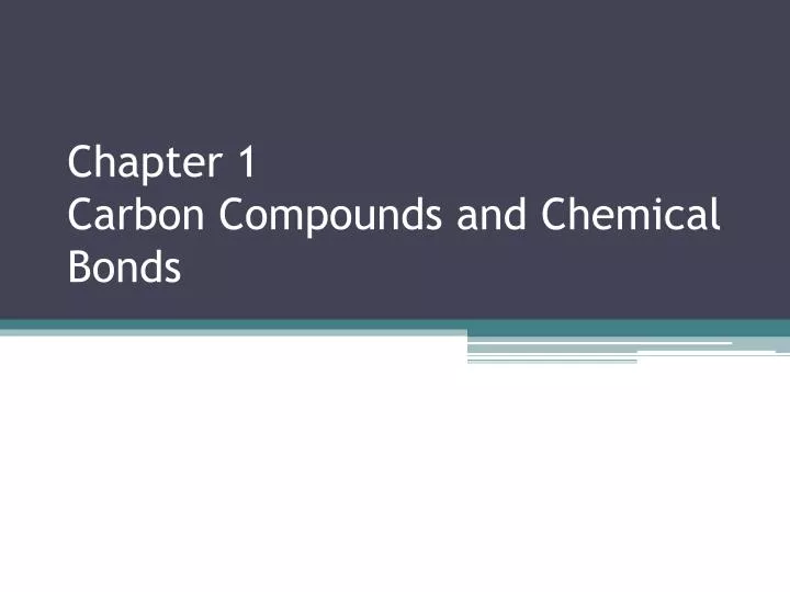 chapter 1 carbon compounds and chemical bonds