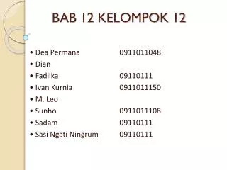 bab 12 kelompok 12
