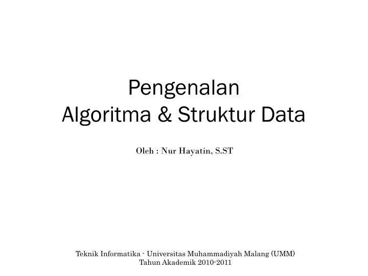 pengenalan algoritma struktur data