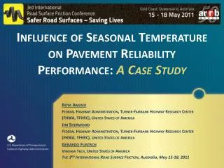 Influence of Seasonal Temperature on Pavement Reliability Performance: A Case Study