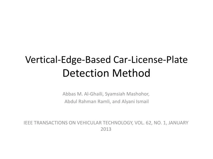 vertical edge based car license plate detection method