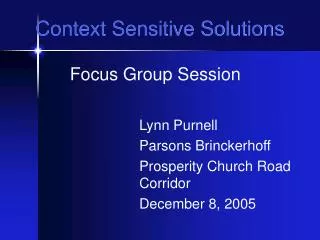 Context Sensitive Solutions