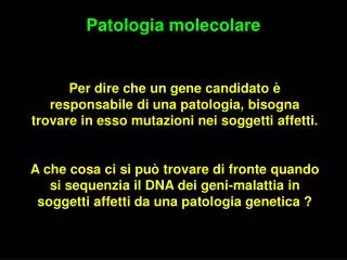 patologia molecolare