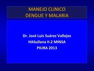 manejo clinico dengue y malaria