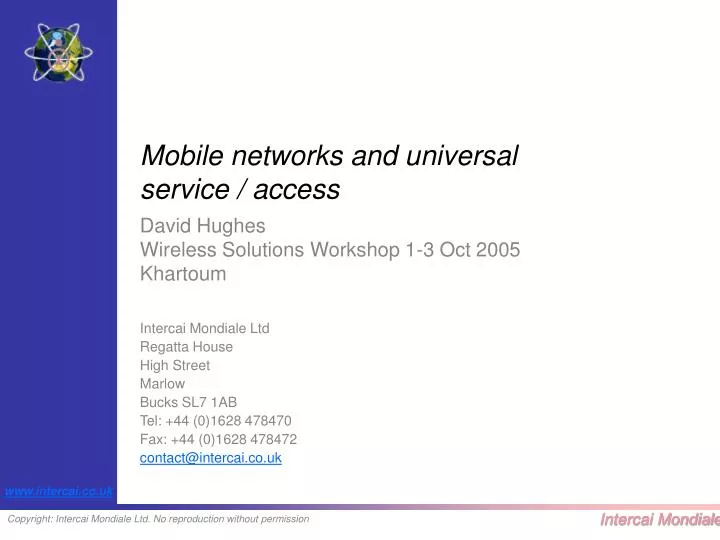 mobile networks and universal service access
