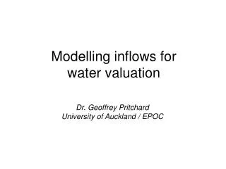 Modelling inflows for water valuation