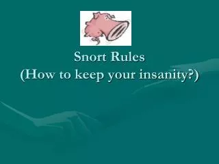 Snort Rules (How to keep your insanity?)
