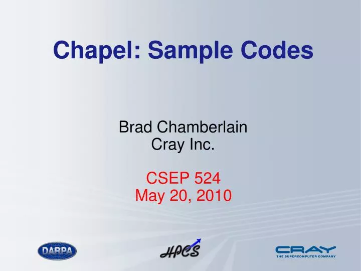 chapel sample codes