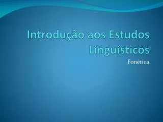 introdu o aos estudos lingu sticos