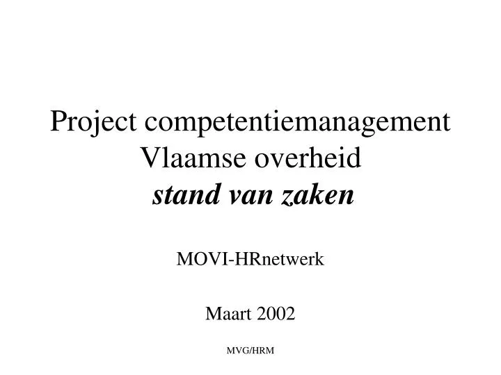 project competentiemanagement vlaamse overheid stand van zaken