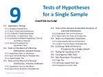 Tests of Hypotheses for a Single Sample - slide 1