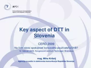 Key aspect of DTT in Slovenia