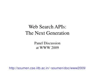 Web Search APIs: The Next Generation