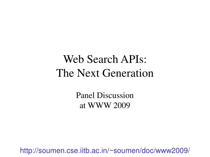web search apis the next generation