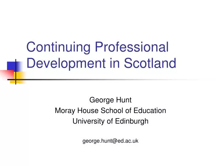 continuing professional development in scotland