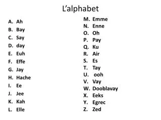 l alphabet