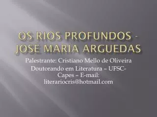 os rios profundos jos maria arguedas