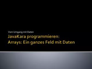 vom umgang mit daten
