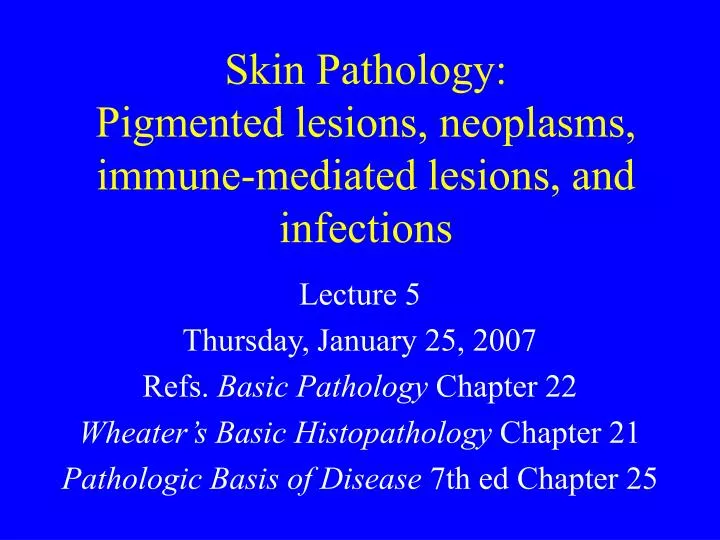 skin pathology pigmented lesions neoplasms immune mediated lesions and infections