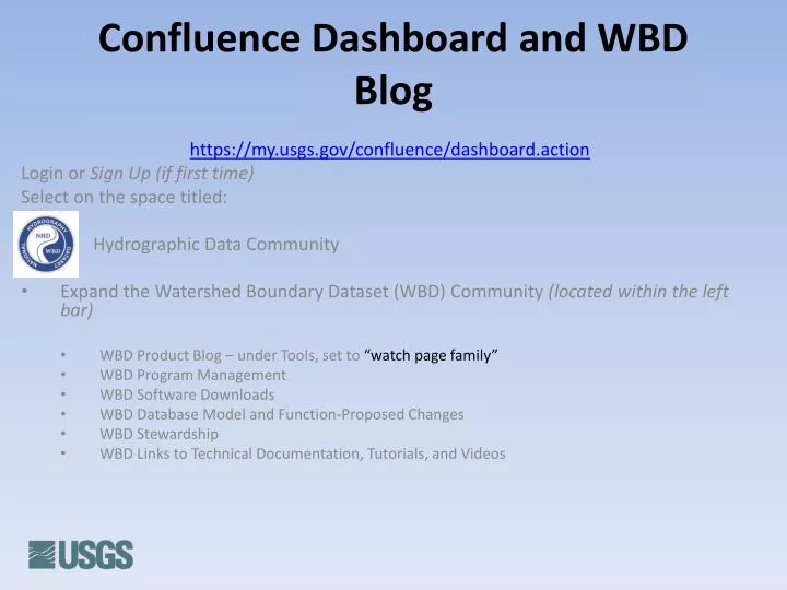 confluence dashboard and wbd blog