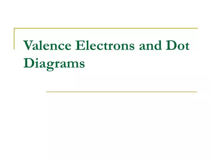 valence electrons and dot diagrams